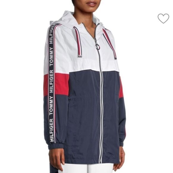 Tommy Hilfiger Women’s Zip Hooded Windbreaker Jacket Size Small - Picture 1 of 15